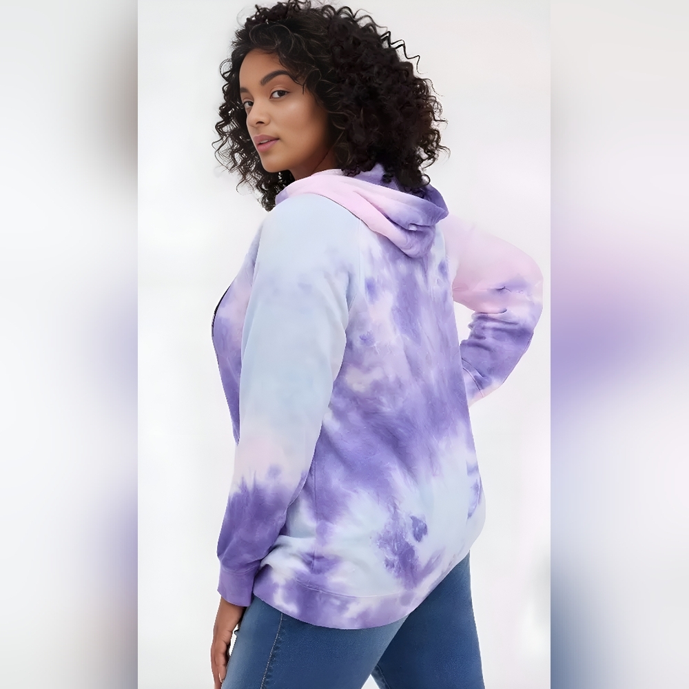 Torrid Polaroid Tye Dye Fleece Hoodie Graphic Sweat Shirt - Picture 3 of 4